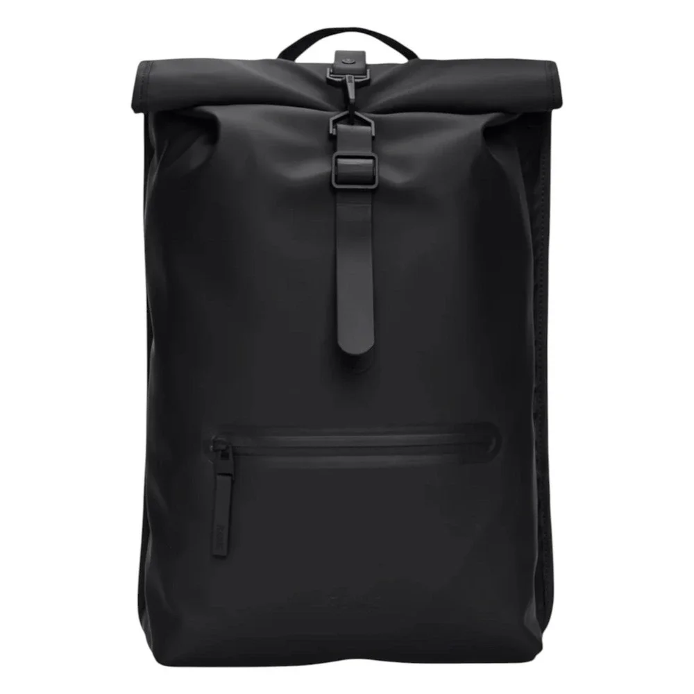 Rains Rolltop Rucksack Waterproof Backpack Bag Black New #13320 MSRP $140 Unisex
